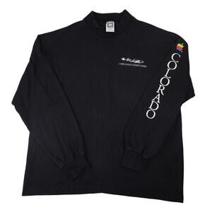 Vintage Mac Apple 1 Million Computers Colorado Rainbow Apple logo Long Sleeve